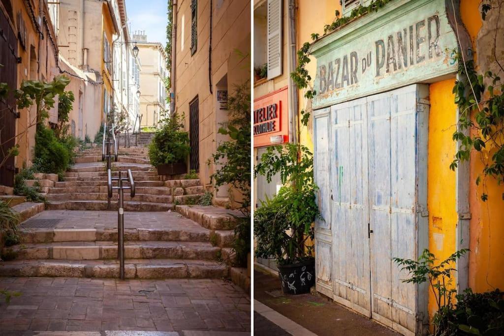 Rare Appart 2 Chambres En Duplex Design Au Panier Marseilles Exterior foto